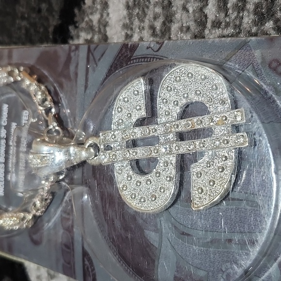 VINTAGE PILOT AUTO ICE PLATINUM FINISH RHINESTONES 30" CHAIN $ KEYCHAIN PENDANT - Picture 2 of 11